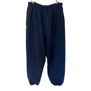 Jerzees NuBlend Navy Blue Sweatpants Size L Elastic Waistband Cuffs